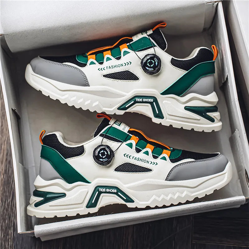 Men's Sneakers Outdoor Running Shoes Korean Rotating Buckle Male Casual Shoes Soft Sole Tennis Shoes Luxury Platform Men Shoe - Sun Studio