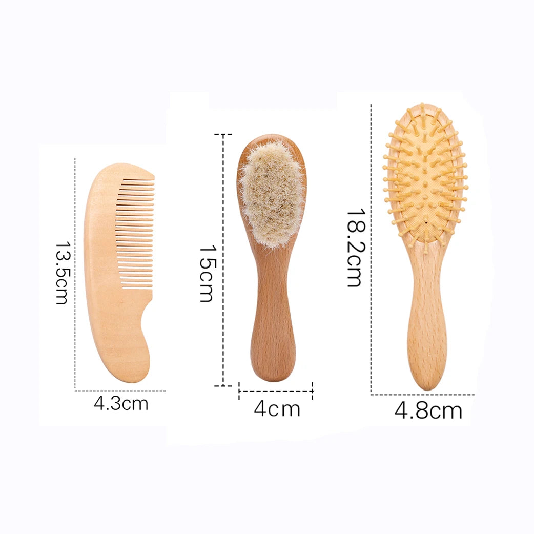 3pc Baby Hair Comb Mother-kids Hair Care Brush Baby Shower Tools Combs for hair Newborn Baby 0 12 Month Baby brush Care Utensils - Sun Studio