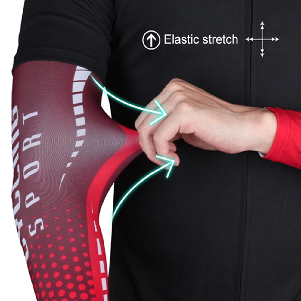 1Pair Sports Cooling Cycling Arm Sleeves Anti-UV Protection Elastic Arm Cover for Driving Running Basketball Football Golf - Sun Studio