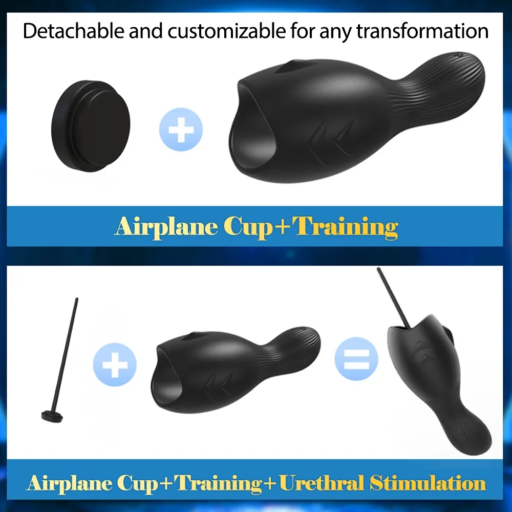 Male Masturbator Urethral Vibrator Glans Stimulator Massager Penis Trainer Penetration Urethral Wrap Mens Portable Pocket Pussy - Sun Studio