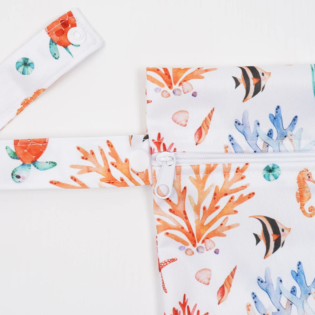 2pcs/set Waterproof And Reusable Wet Dry Bags For Diapers Travel Beach Pool Daycare Baby Items Yoga Gym Bag for Swimsuit - Sun Studio
