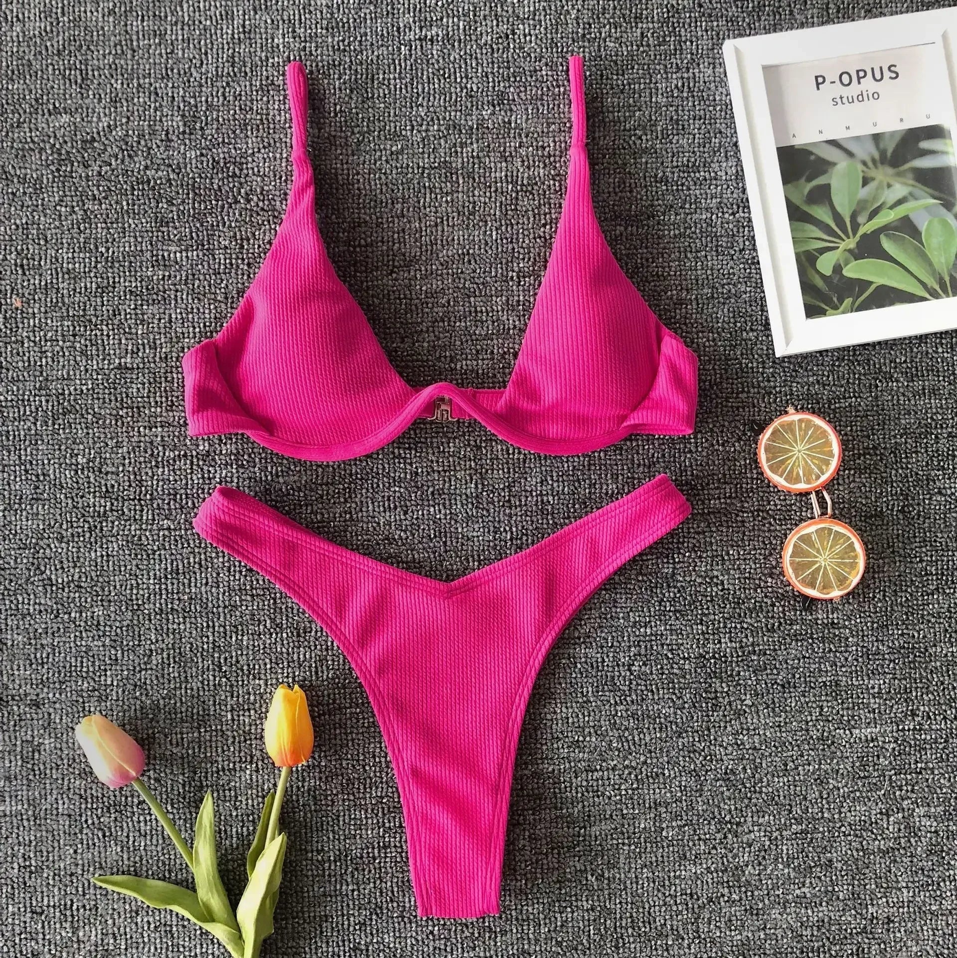 sexy mini thong micro bikinis sets swimsuit beachwear lady's underwired push up underwired swimwear bather bathing suits biquini - Sun Studio