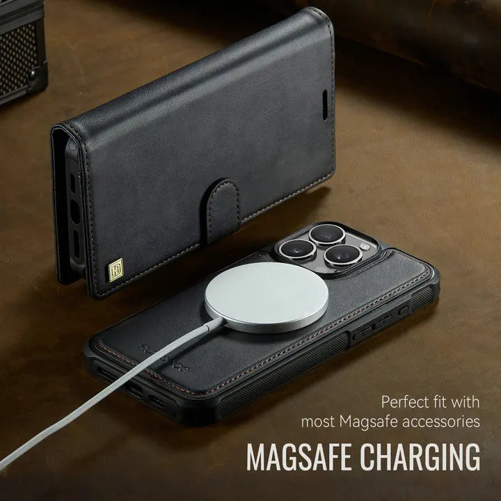 For iPhone 17 Pro 5G 2025 2In1 Detachable Leather Wallet Case For iPhone Air 17 16 15 14 13 12 Pro Max 16 Plus 16E Magnet Cover - Sun Studio