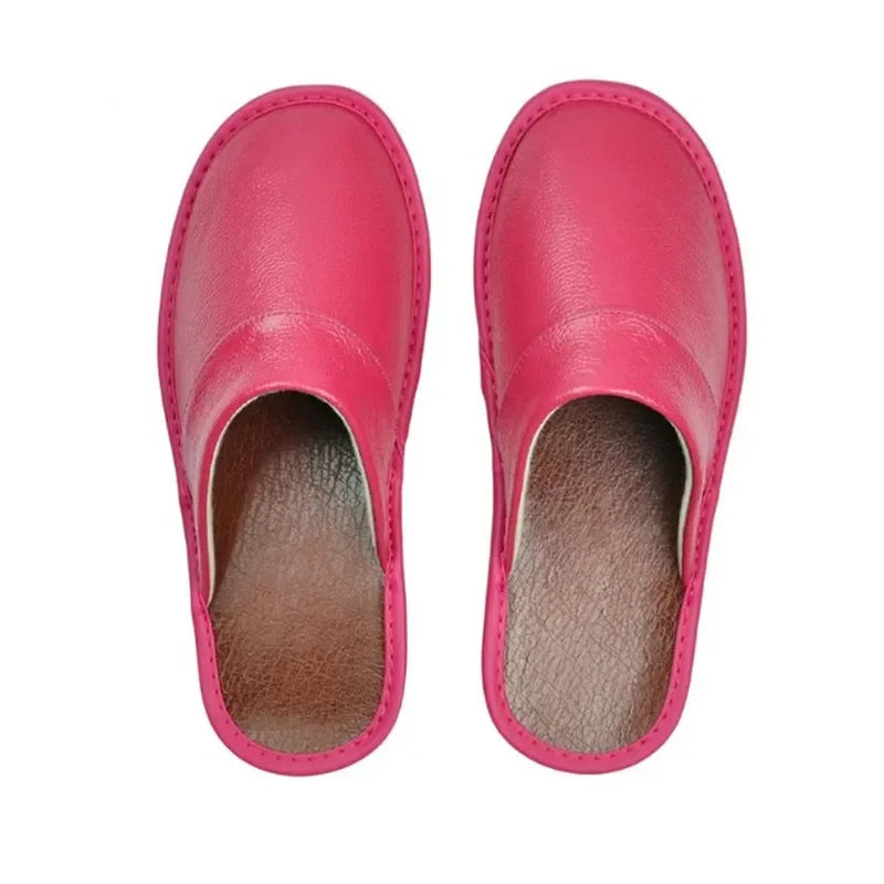 Classic PU Leather Slippers Male Indoor Unisex Shoes Men 2024 Fashion Man Leather Shoes Home Slippers Waterproof Man House Shoes - Sun Studio