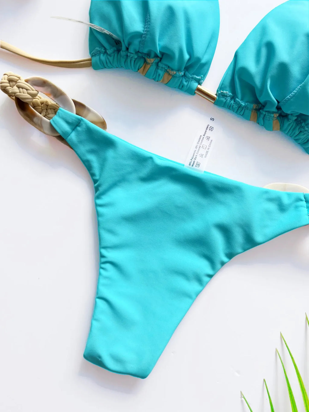 Weave triangle swimsuit lady biquinis Brazilian women bikini ring sexy bathing suit 2026 two pieces suits Halter micro swimwear - Sun Studio
