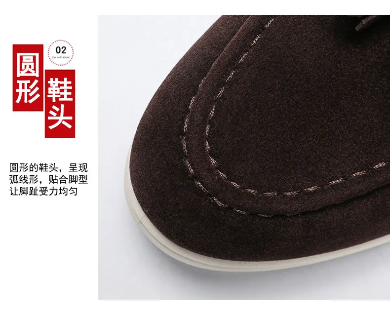 Fashion Men's Casual Shoes British Classic Tassel Loafers Moccasins Lazy Outdoor Flat Shoes‌。 - Sun Studio