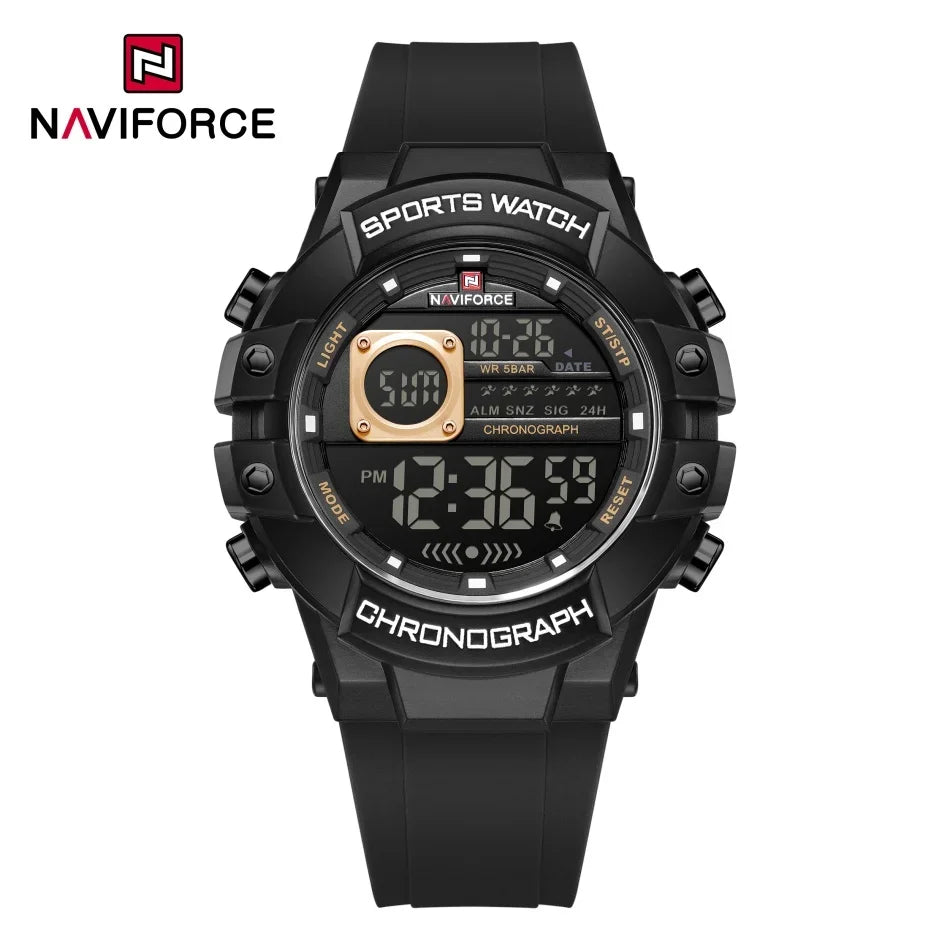 NAVIFORCE Men's Watches Multifunctional Gas phase Digital Display Silicone Strap Screen Boy's Electronic Sports Male Clock Gift