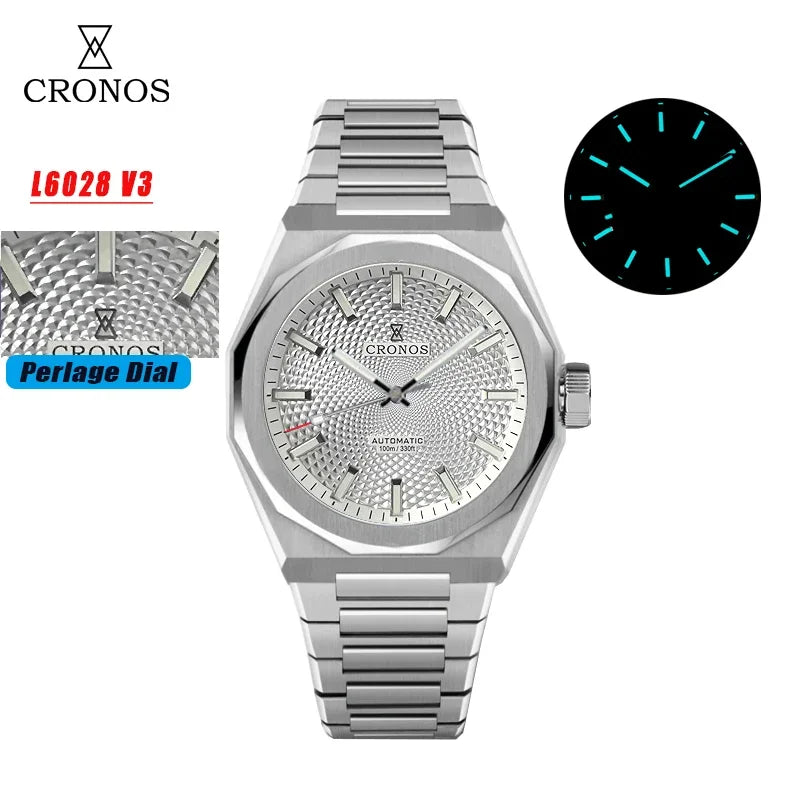 2025 Cronos L6028 New Dial Limited 39mm PT5000 See-through Caseback Men Automatic Wristwatches 10ATM Lumious V3 Watches for Men - Sun Studio