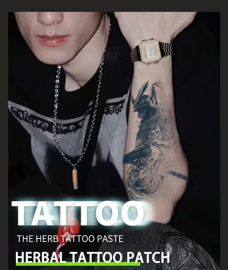 Japanese Aesthetic Samurai Juice Tattoo Stickers Waterproof Durable Bodyguard Knife Semi-permanent Fake Tattoo Arm Simulation - Sun Studio