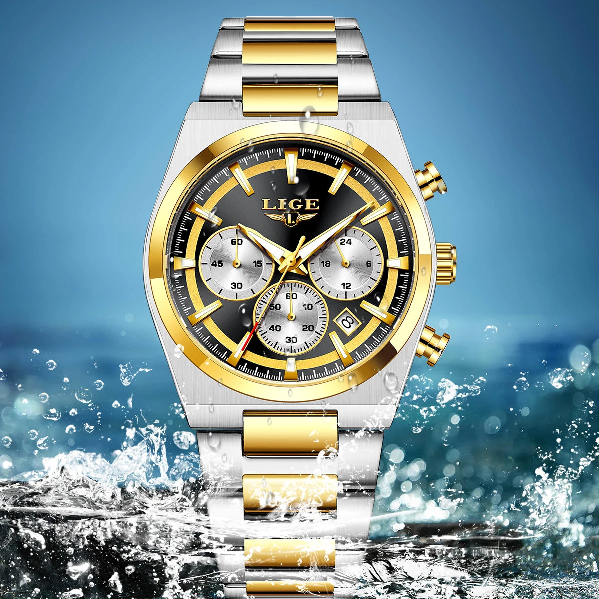 LIGE Top Luxury Man Quartz Watch Waterproof Luminous Date Chronograph Watches For Men Stainless Steel Fashion Men's Watch Reloj - Sun Studio