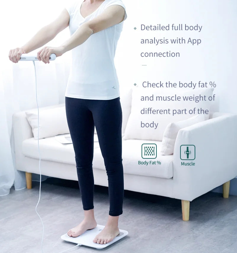 Fitdays Smart 8 Electrodes Body Fat Weight Scale, Human Bioimpedance Scale, Body Composition Scale - Sun Studio