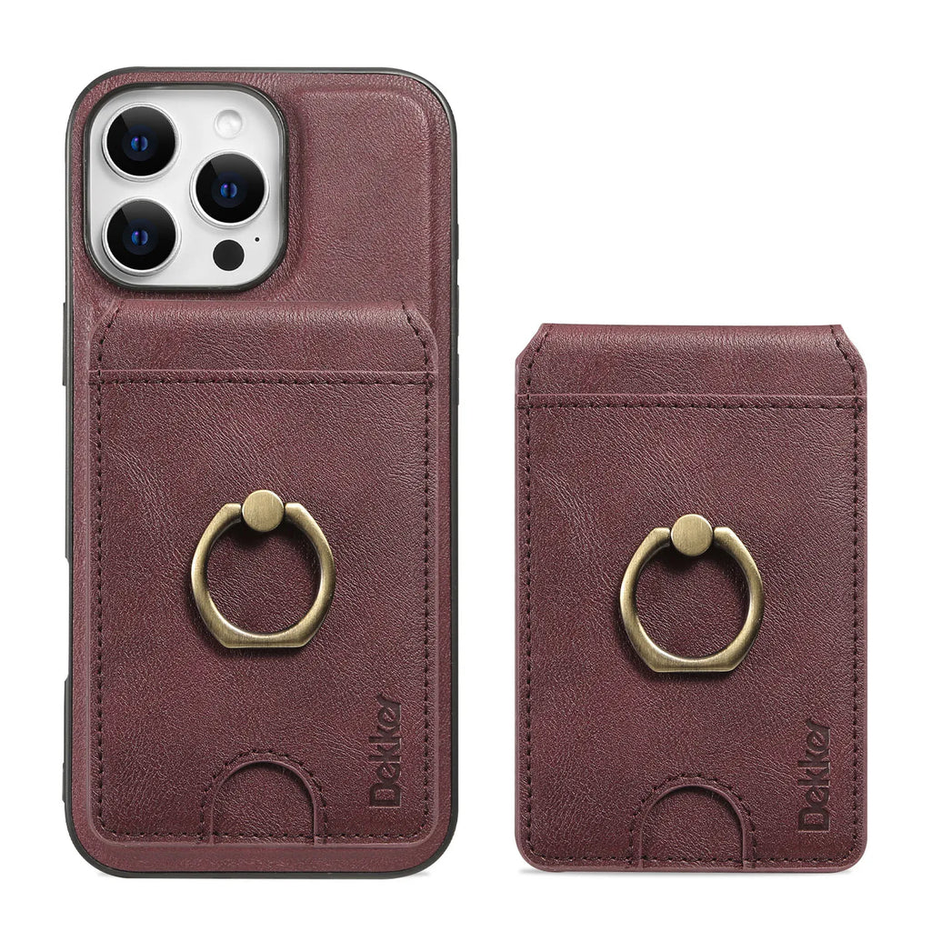 2 in 1 Detachable Vertical Cards Solt Ring Holder Wallet Leather Case For iPhone 16 Pro Max 15 Plus 14 13 12 Magnetic Bag Cover