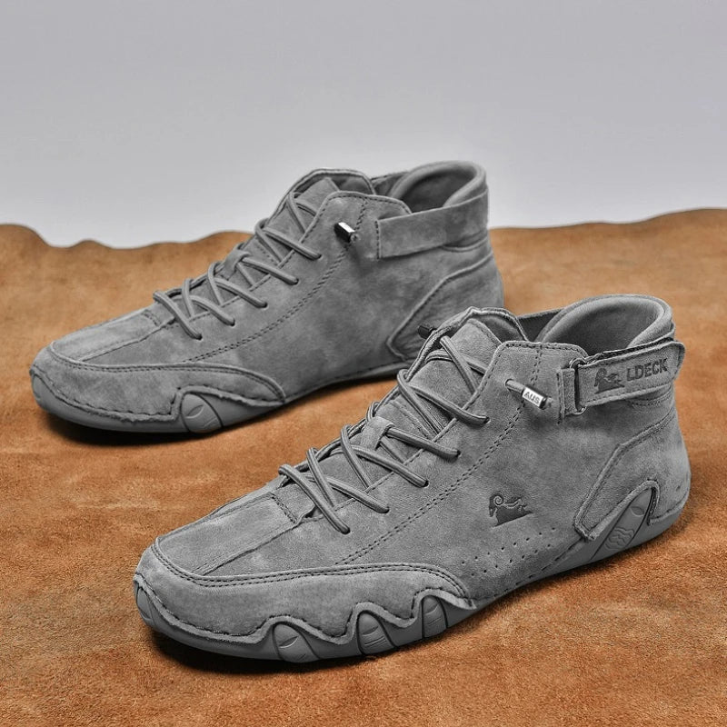 Men Leather Casual High Top Sneakers Winter Fur Plush Ankle BootsNew Luxury Footwear Shoes Zapatos Hombre - Sun Studio