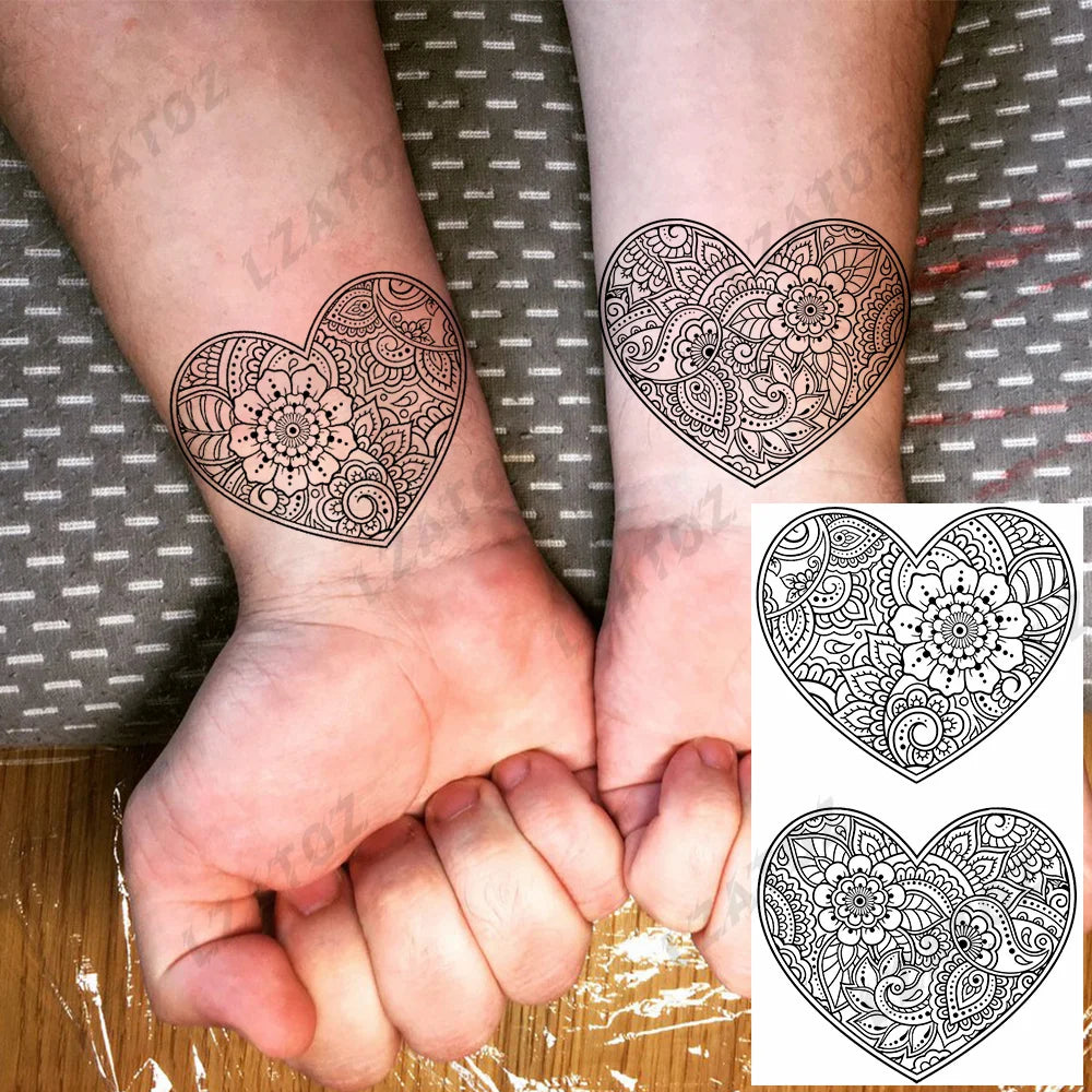 Unique Triangle Ocean Wave Temporary Tattoos For Men Women Realistic Tiger Lion Fake Tattoo Stickers Saying Transfer Art Tatoos - Sun Studio