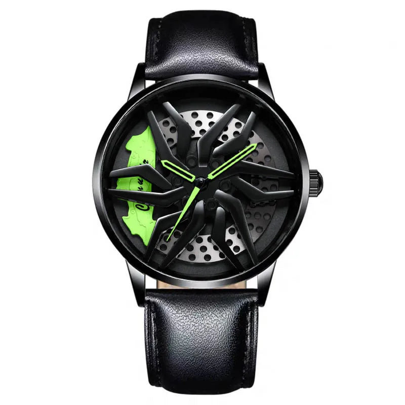 Watch Men's Trendy Waterproof Sports Car Wheels Mens Watch Watches for Men Numberless Quartz Cool Waterproof Watches - Sun Studio