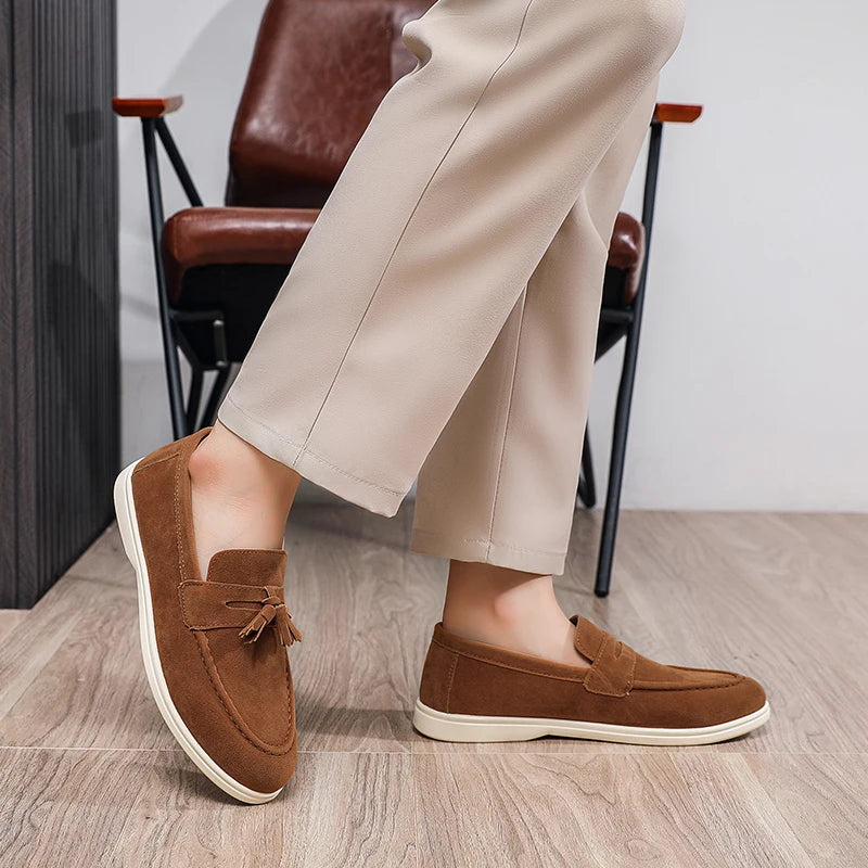 Fashion Men's Casual Shoes British Classic Tassel Loafers Moccasins Lazy Outdoor Flat Shoes‌。 - Sun Studio