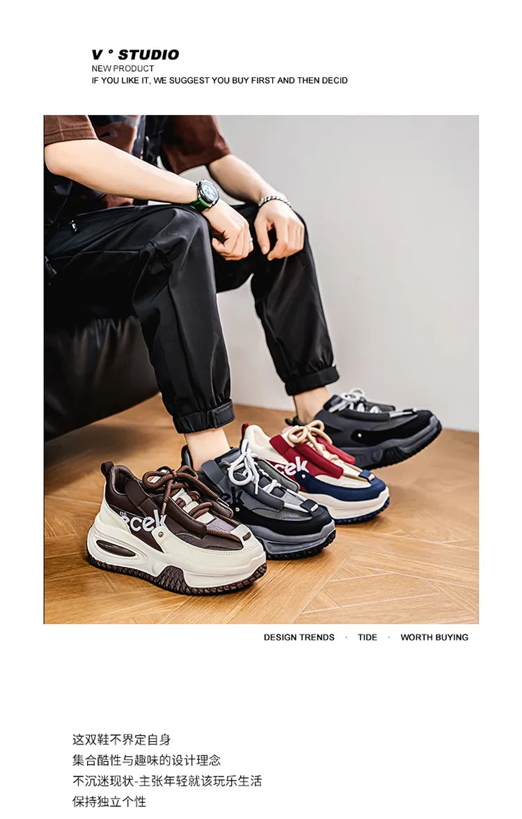 New Youth Thick Bottom Casual Sneakers Korean Edition Men's Versatile Breathable Running Shoes High Quality Zapatos para hombres - Sun Studio