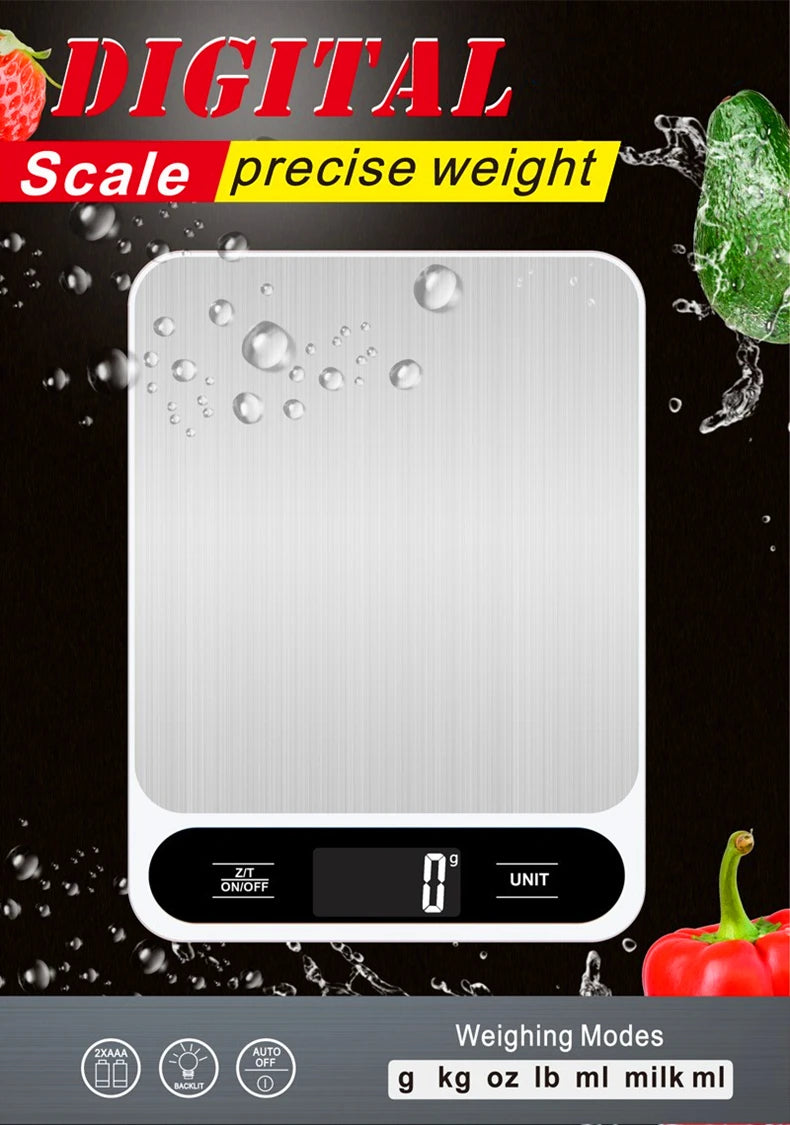 10kg Digital Kitchen Scale Baking Gram Weight Scales LCD Digital Display Electronic Table Scale Personal Healthy Diet Food Scale - Sun Studio