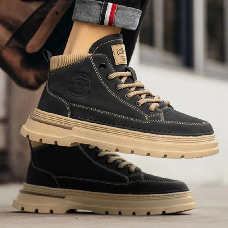 Winter New Man Shoes Classic Men Retro Ankle Boots Fashion Waterproof No-slip High-top Casual Shoe Work&Safty Boots Botas Hombre - Sun Studio