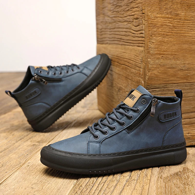 Men's Shoes, New Fashion Casual Shoes, Trendy Lace-Up Lightweight Mid-Top Trendy Shoes, Soft Sole, Soft Surface, Business Shoes, Men's Driving Shoes - Sun Studio