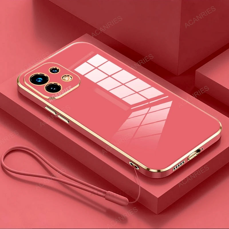 Xiaomi11lite Luxury Plating Silicone Case On For Xiaomi Mi 11 Lite 5g Ne Mi11lite 4g Lanyard Shockproof Back Cover Mi11t 11t Pro - Sun Studio