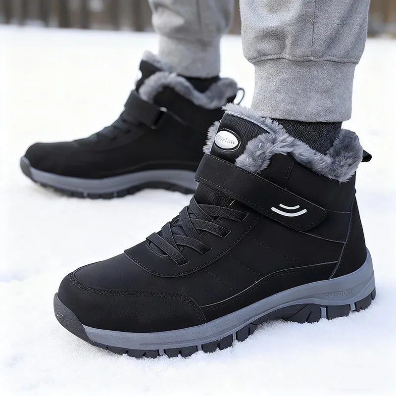 Men Boots Brand Climbing Shoes Men's Outdoor Sports Cotton Oes Winter Fce Lined High Top Thi Bot Climbing Casual Warm Boots - Sun Studio