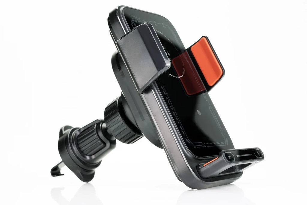 Car Phone Charger Phone Holder 15W Wireless & Wired Charger Auto Sensing One-Touch Release and Rotation Qi FCC ROHS Certified - Sun Studio