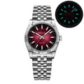 ADDIESDIVE AD2073 Men's Business Watch Sapphire Glass Stainless Steel Quartz Wristwatches Gradient Red Dial Watches Reloj Hombre - Sun Studio