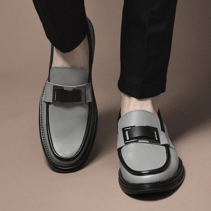 Men Genuine Leather Business Shoes Casual Flats Men Party Driving Loafers Shoes Breathable Moccasins Men's Casual High-end Shoes - Sun Studio
