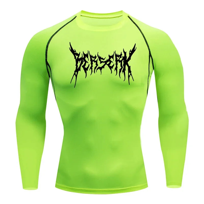 Fitness Workout Rash Guard für Männer athletische schnell trocknende Kompressionsshirts Berserk Druck T-Shirts Tops Unterhemden Baselayers