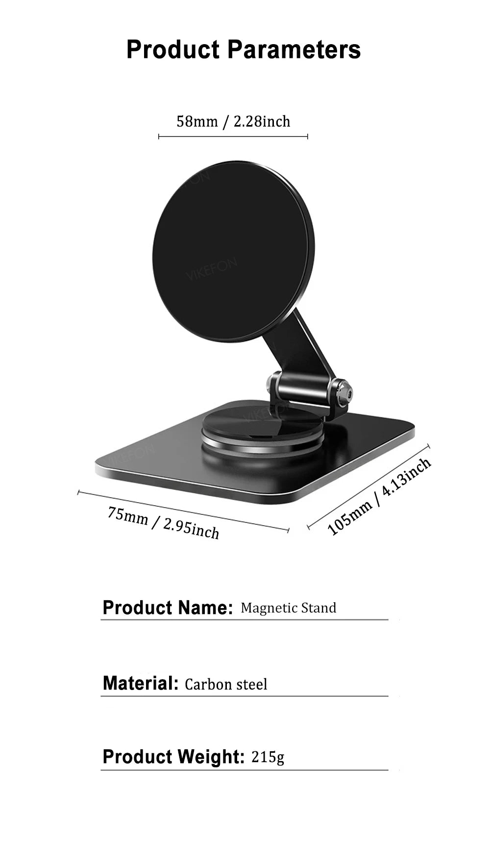 Folding Phone Holder Desktop Magnetic Phone Stand 360° Rotation Desktop Cell Phone Stand For iPhone 16 15 14 13 12 Pro Max Mount - Sun Studio