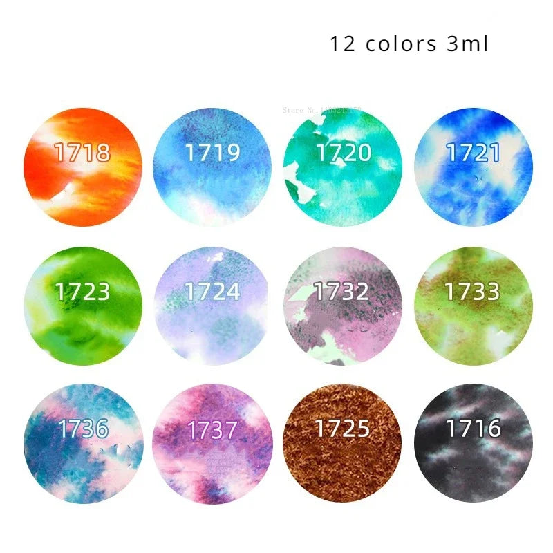 10/12 Color Layered Color 2/3mL Wet Separate Watercolor Pigment Artist Level Art Transparent Painting/Chinese Painting Creation - Sun Studio