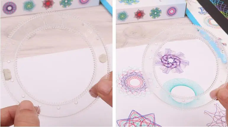 Funny Interlocking Gears Wheels Spirograph Drawing Toys Set Creative Educational Toy for Children Painting Drawing Accessories - Sun Studio