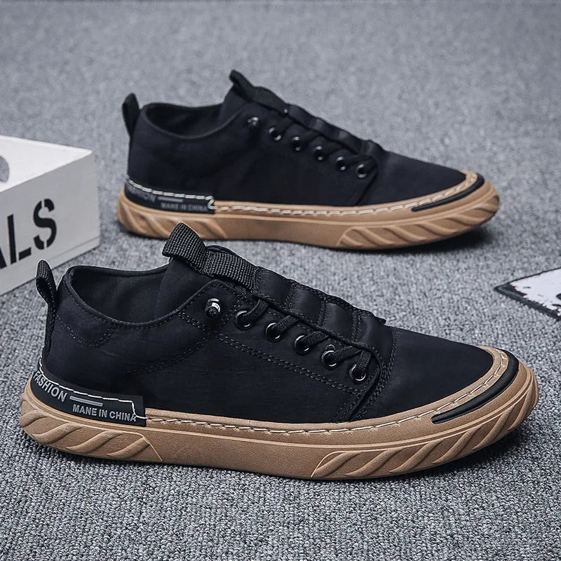 2024 Spring New Breathable Ice Silk Old Beijing Cloth Shoes Versatile Shoes Fashion Trend Men's Casual Canvas Board Shoes - Sun Studio