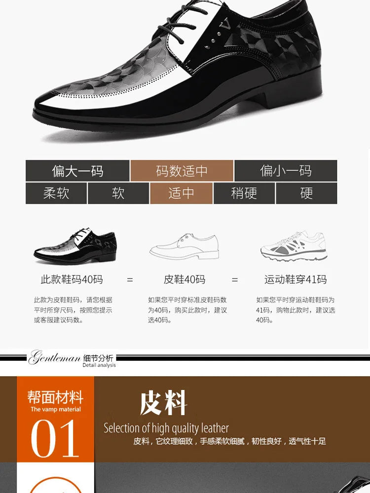 Oxfords Leather Men's Shoes Casual Dress Men Lace Up Breathable Formal Office for Man Big Size 38-48 Flats 2024 - Sun Studio