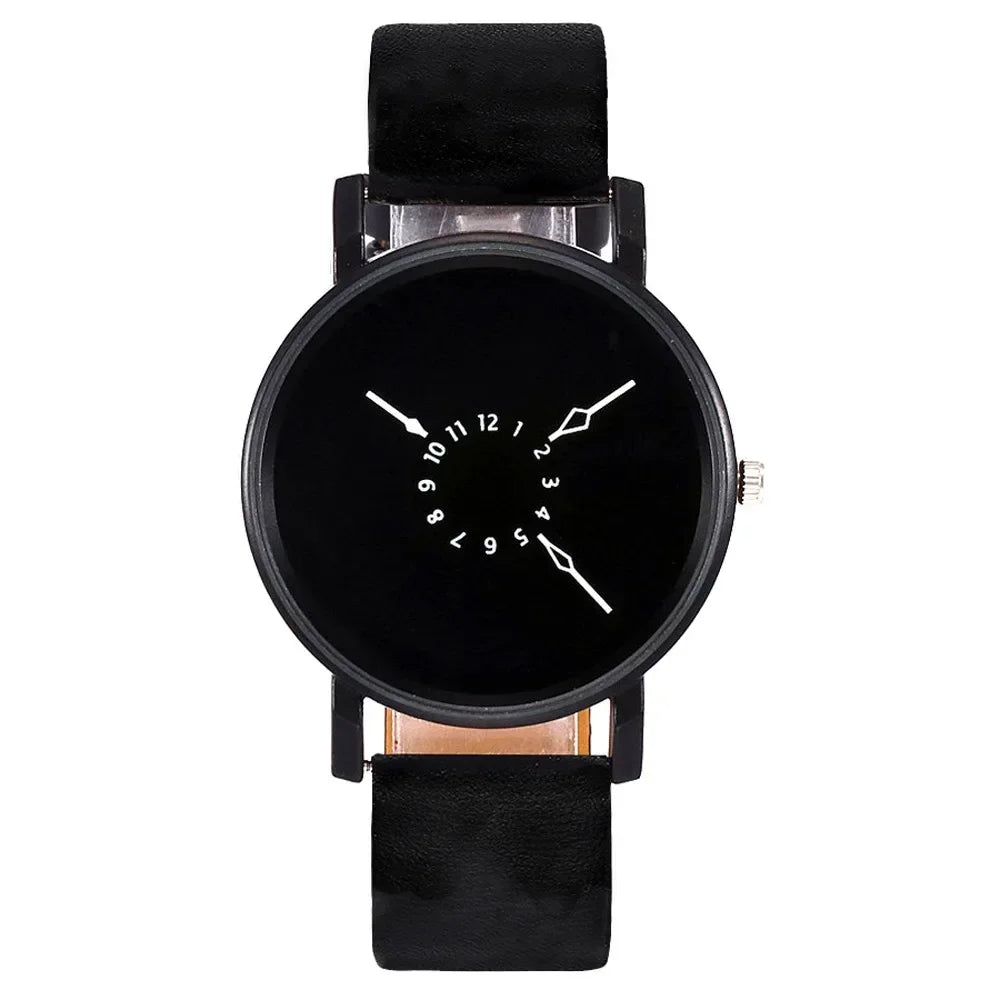 Couple Casual Quartz Watches Leather Band Strap Watch Analog Wrist Watch for Women Men Creative Digital Dial Clock Reloj Mujer - Sun Studio