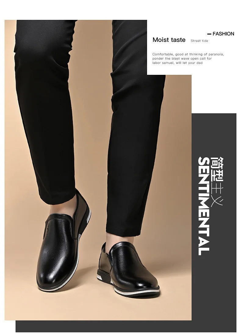 Spring and Autumn Men's English Leather Shoes Outdoor comfor Footwear Men fashion Formal Shoes High Quality trendy Zapatos - Sun Studio