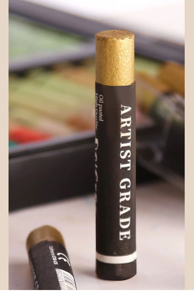 DELGREEN Pearlescent Oil Painting Stick Heavy Color Oil Painting Pastel Paint Graffiti Crayon Artist Students Art Supplies 6pcs - Sun Studio