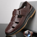 Classic High Quality Leather Business Sandals Summer Outdoor Hiking Shoes Handmade Sandals Fashion Comfortable Men Beach Shoes - Sun Studio