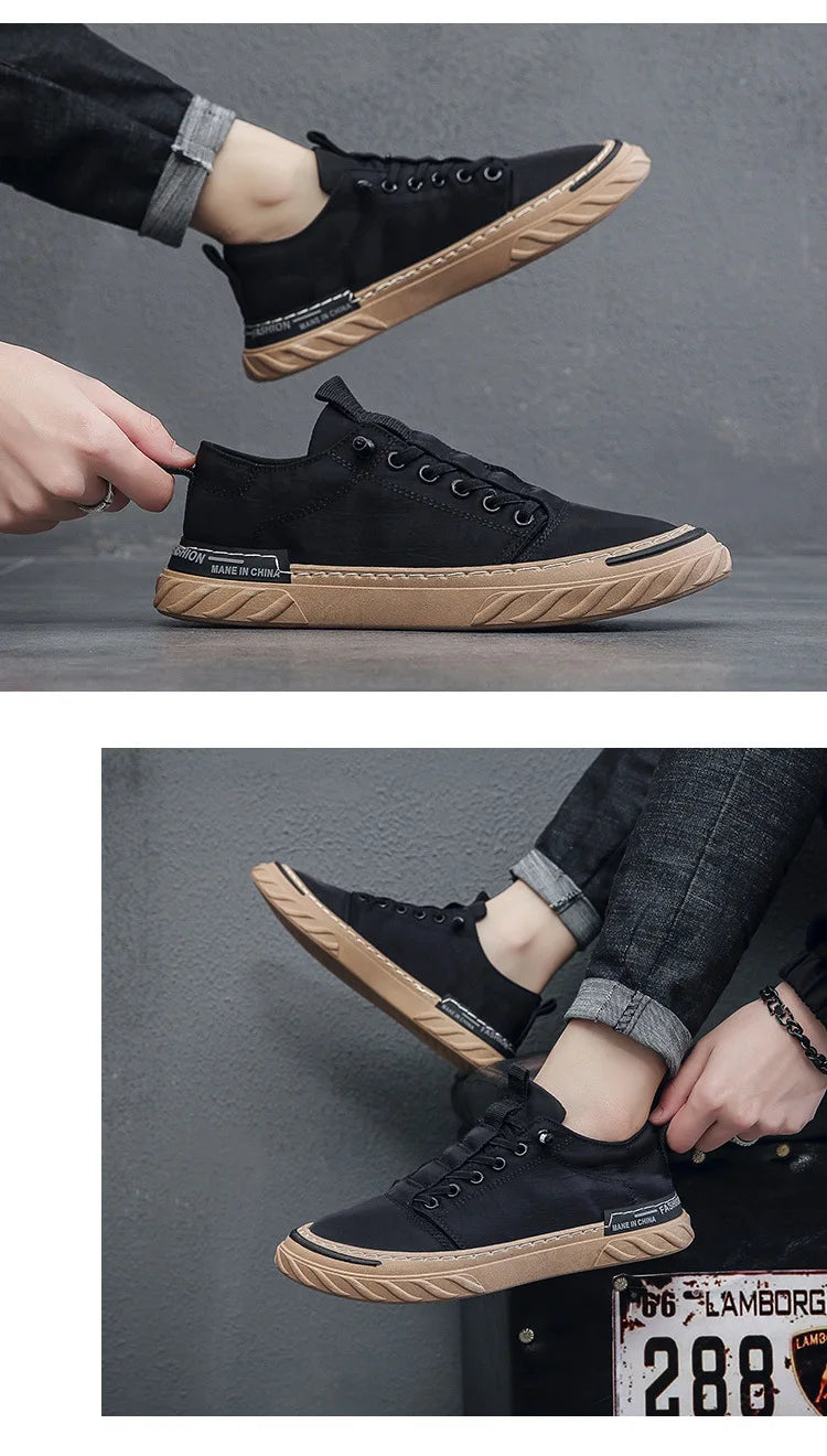 2024 Spring New Breathable Ice Silk Old Beijing Cloth Shoes Versatile Shoes Fashion Trend Men's Casual Canvas Board Shoes - Sun Studio
