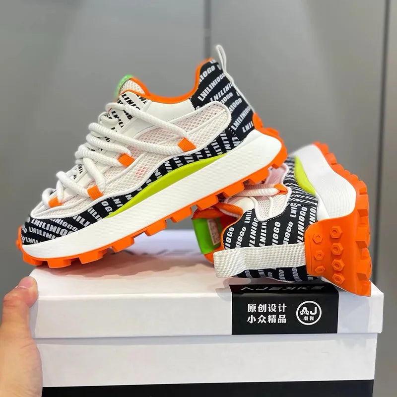 Spring and Autumn New Men's Shoes Thick soled Height Increasing Casual Shoes Comfortable and Breathable Running Sports Shoes - Sun Studio
