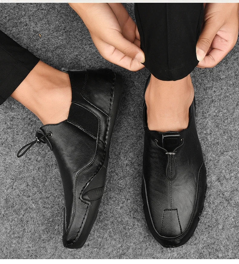 Size 38-47 Men Sneakers Leisure Comfortable Walking Genuine Leather Shoes Sports Outdoor Footwear Loafers Male Trainers 2021