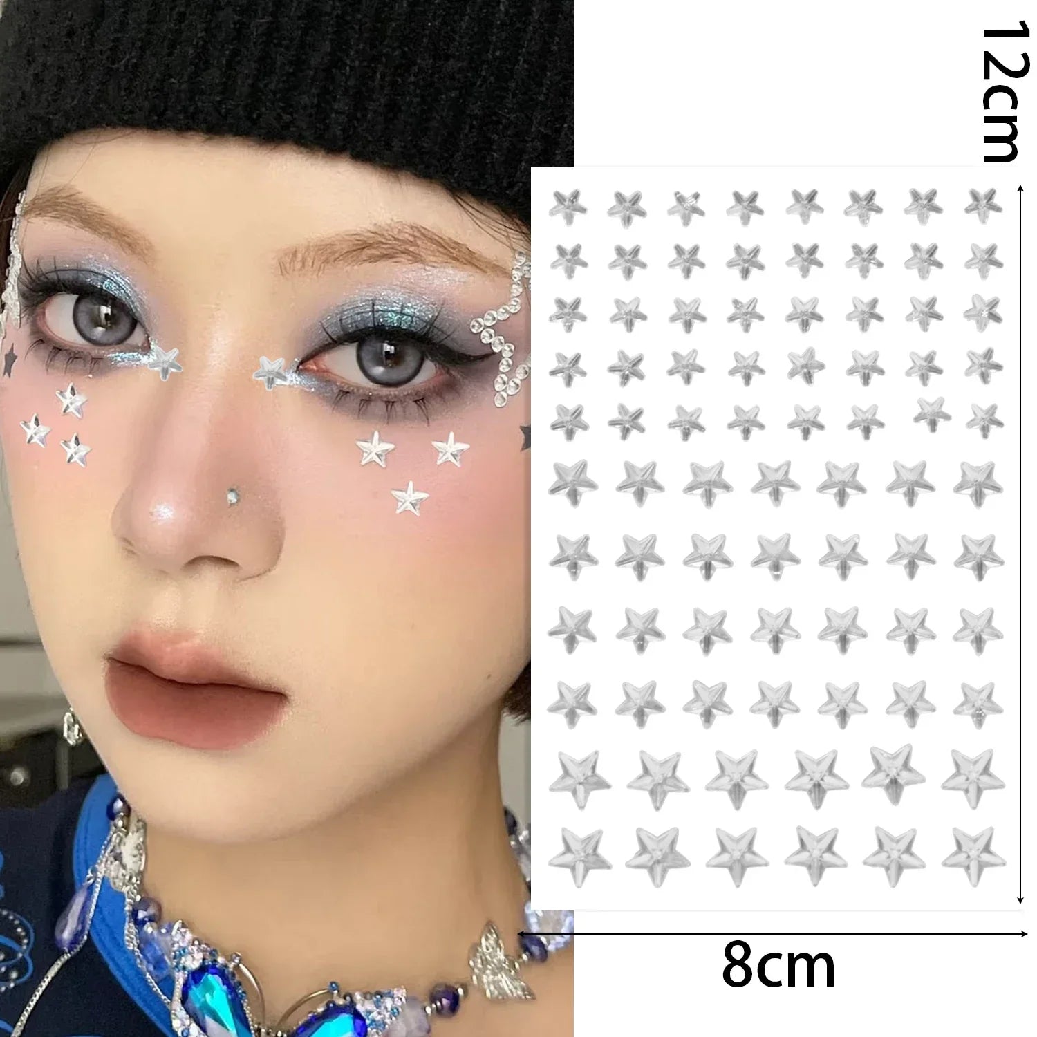 Star Face Makeup Diamond Patch Dazzling Star Festival Modernist Face Stickers Women Girls Colorful Rhinestone Tattoo Eyes Deco - Sun Studio