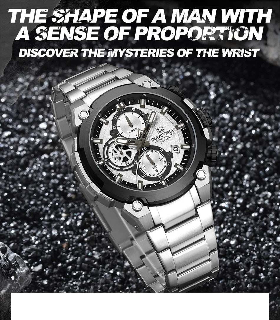 NAVIFORCE Men's Watches Top Luxury Original Quartz Wrist Watch for Men Chronograph Calendar Waterproof Man Watch Relojes Hombre - Sun Studio