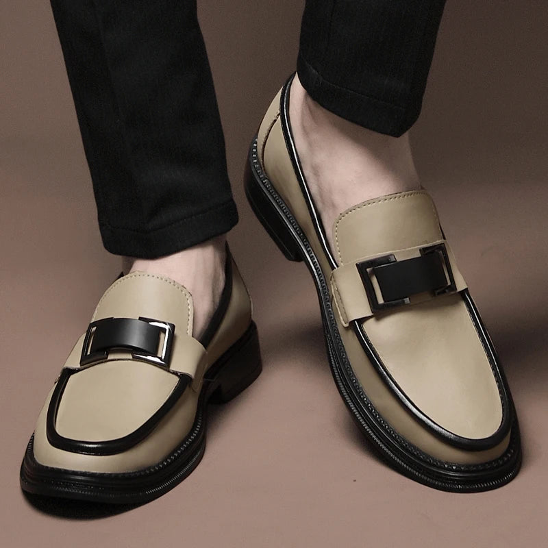 Men Genuine Leather Business Shoes Casual Flats Men Party Driving Loafers Shoes Breathable Moccasins Men's Casual High-end Shoes - Sun Studio