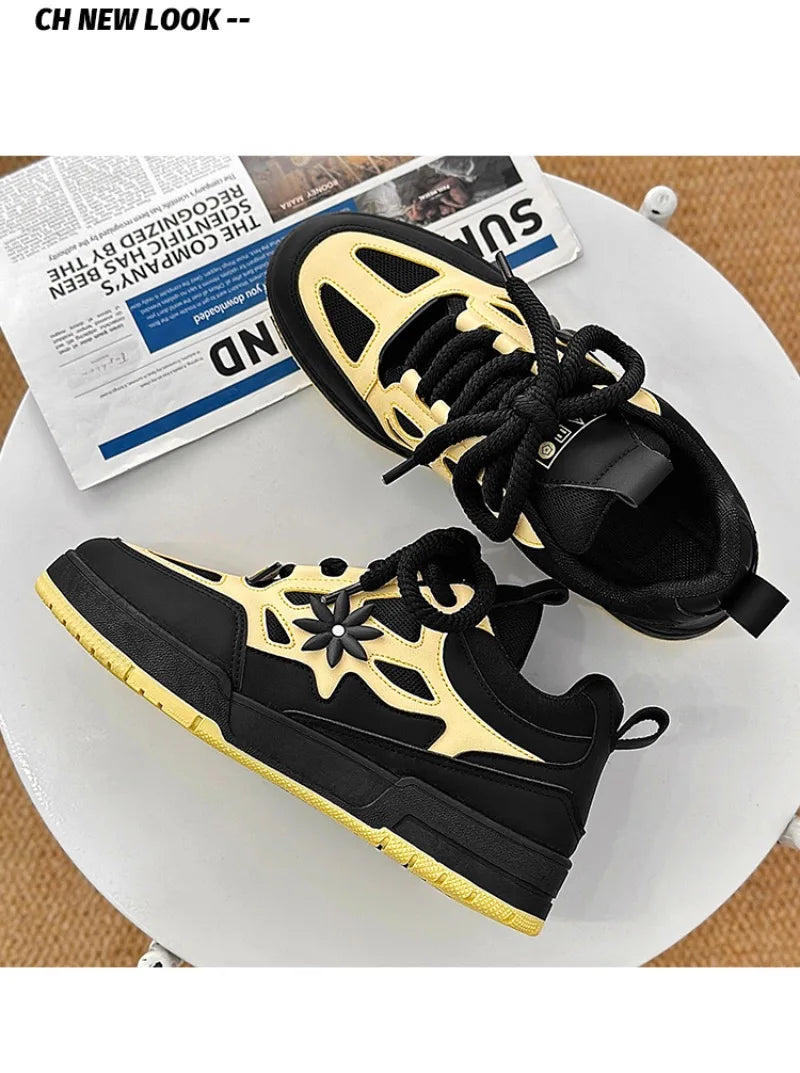 Men's Sneakers Luxury Leather Casual Shoes 2025 Fashion Skateboard Shoes for Men Daily Training Shoes Tenis Masculino - Sun Studio