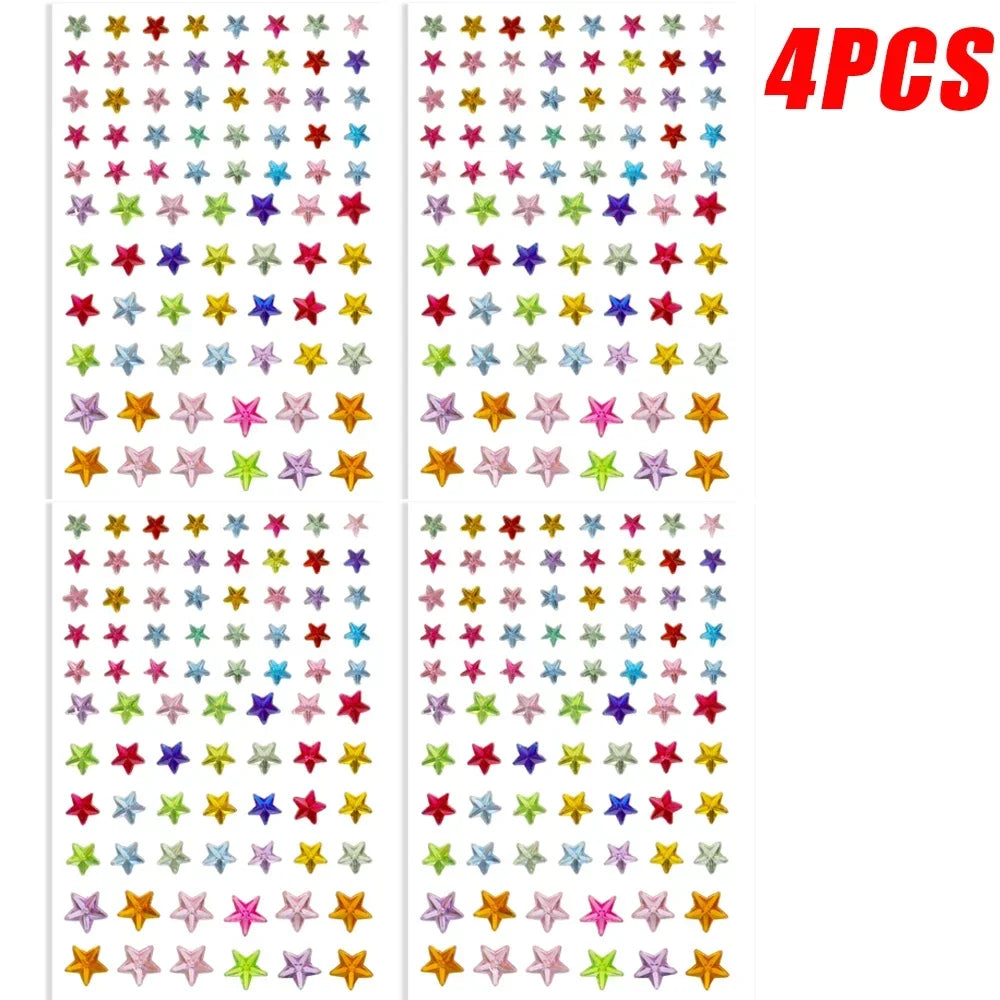 Star Face Makeup Diamond Patch Dazzling Star Festival Modernist Face Stickers Women Girls Colorful Rhinestone Tattoo Eyes Deco - Sun Studio