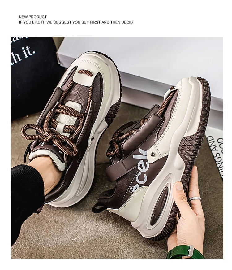 New Youth Thick Bottom Casual Sneakers Korean Edition Men's Versatile Breathable Running Shoes High Quality Zapatos para hombres - Sun Studio