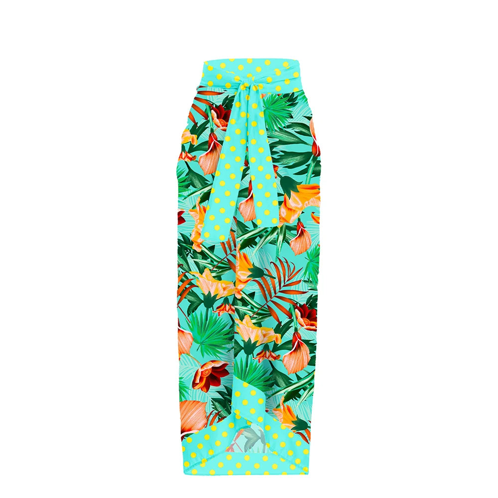 2025 New Print Cover Up Women Patchwork Monokini Swimsuit Women Padded Swimming Suit Summer Beachwear Saida de Praia Tunic - Sun Studio