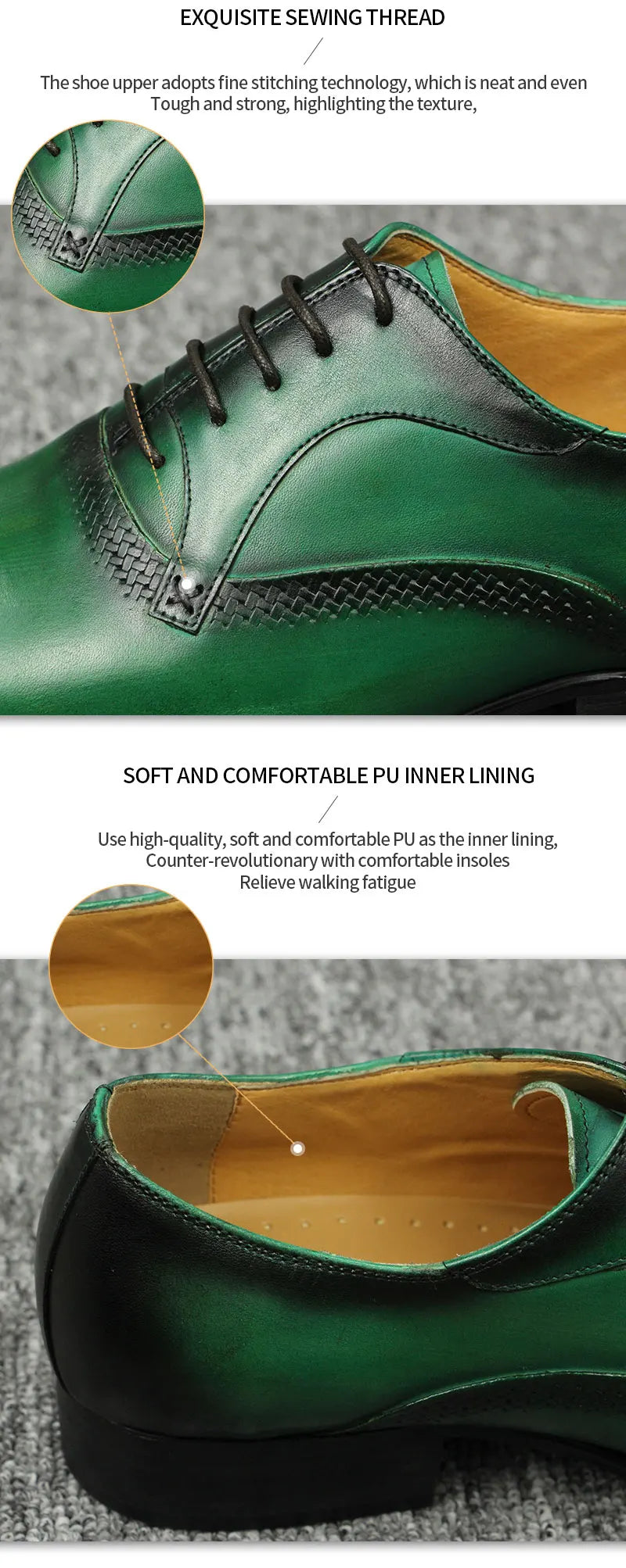 Genuine Leather Dress Men Shoes Exquisite Lace-up Designer Wedding Party Office Oxfords Pointed Toe Big Size Customized Handmade - Sun Studio